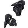 Schwarzer Rabenschädel Ring -Outlet-Horror-Shop schwarzer rabenschaedel ring gothic ring gothic schmuck black raven skull ring 50597 01