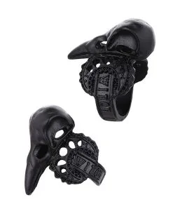 Schwarzer Rabenschädel Ring