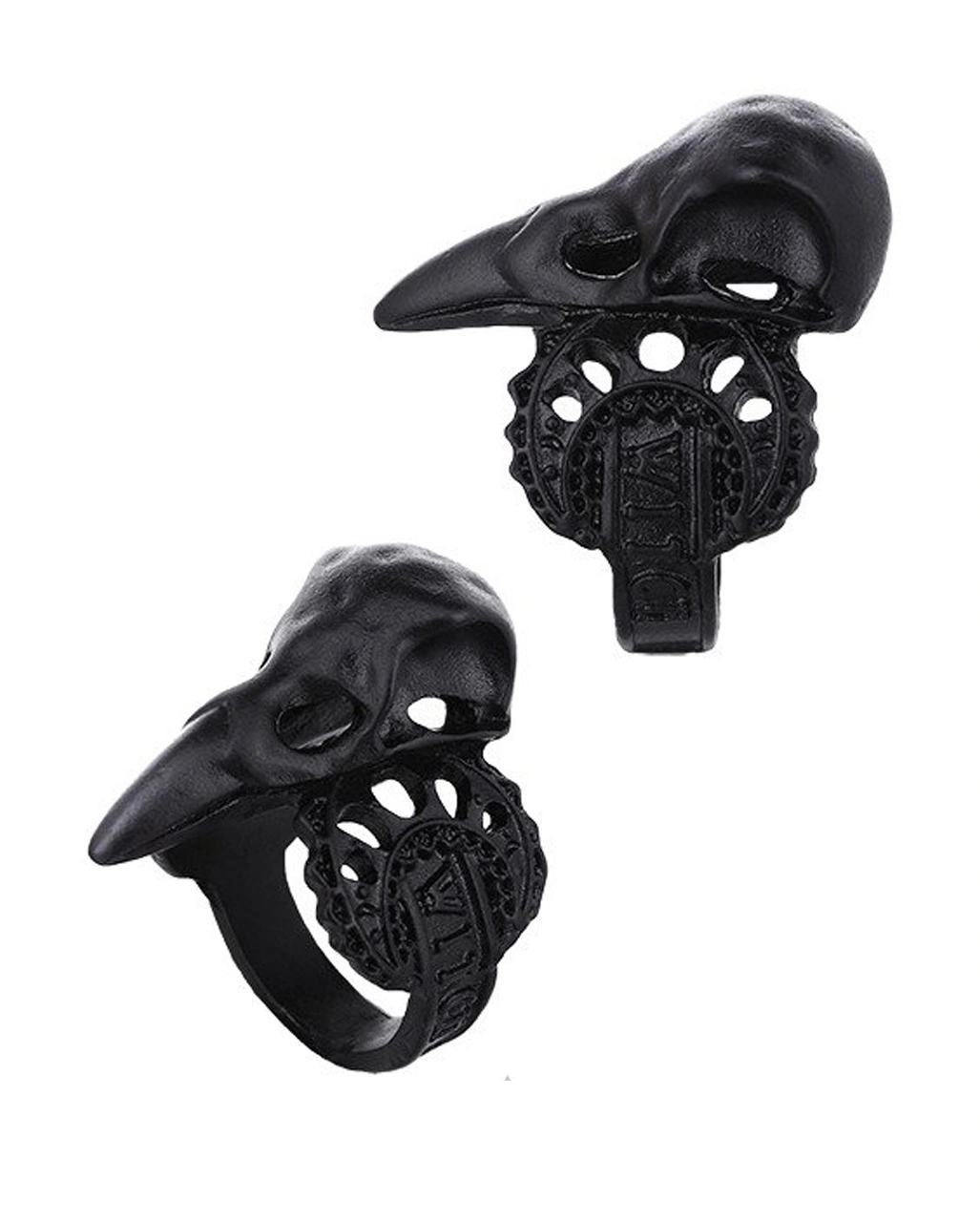 Schwarzer Rabenschädel Ring 4 Schwarzer Rabenschädel Ring – Bild 2