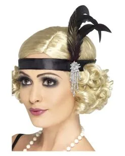 Schwarzes Charleston Stirnband