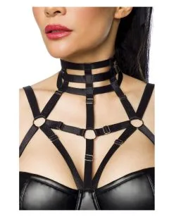 Schwarzes Harness Wetlook Minikleid 8 Schwarzes Harness Wetlook Minikleid -Outlet-Horror-Shop schwarzes harness wetlook minikleid black harness wetlook mini dress gothic mode fetish kleid 52581 04