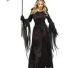 Seelenloser Reaper Damen Kostüm -Outlet-Horror-Shop seelenloser reaper damen kostuem soulless reaper woman costume blutiges sensenmann frauen kostuem 54222