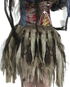 Sexy 3D-Zombiekostüm Für Frauen -Outlet-Horror-Shop sexy 3d zombiekostuem fuer frauen halloween untote verkleidung moorleiche kostuem 21989 03