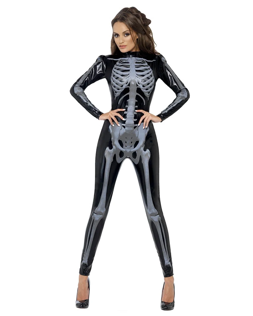 Skelett Catsuit Schwarz 3 Skelett Catsuit Schwarz