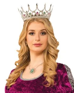 Silberne Königinnen Krone Mit Glitzersteinen