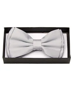 Silberne Satin Fliege Deluxe