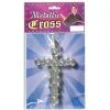 Mönchs Kreuz Silber -Outlet-Horror-Shop silbernes moenchskreuz mit langer kette silver monk cross halloween accessoire halloween kostueme halloween dekoration 39774