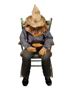Sitzende Vogelscheuche Mit Schnappkopf 5 Sitzende Vogelscheuche Mit Schnappkopf -Outlet-Horror-Shop sitzende vogelscheuche mit schnappkopf sitting scarecrow with snapping head halloween animatronic 38880 02