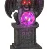 Sitzender Gargoyle Auf Grabstein Mit Licht 2 Sitzender Gargoyle Auf Grabstein Mit Licht -Outlet-Horror-Shop sitzender gargoyle auf grabstein mit licht resin gargoyle on a tomstone with light halloween deko 52496 neu