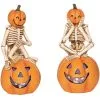 Skelett Auf Leuchtendem Kürbis Figur 21cm 1 St. 1 Skelett Auf Leuchtendem Kürbis Figur 21cm 1 St. -Outlet-Horror-Shop skelett auf leuchtendem kuerbis figur 21cm light up jack o lantern with skeleton figure halloween kuerbis deko 54089