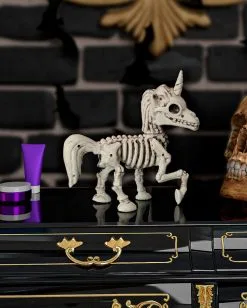 Skelett Einhorn Als Gerippe 18cm -Outlet-Horror-Shop skelett einhorn einhorn skelett als knochengerippe unicorn skeleton halloween deko 39621 02