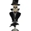 Skelett Gentleman Büste Mit Raben 66cm -Outlet-Horror-Shop skelett gentleman bueste mit raben skeleton gentleman pedestal with raven gothic homeware 54762 01