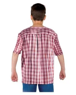 Skelett Eingeweide Kinder T-Shirt -Outlet-Horror-Shop skelett oberkoerper shirt mit gedaermen karo hemd splatter look zombie shirt fuer kinder 28612 2