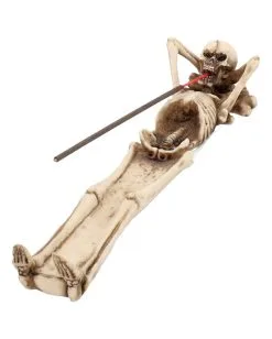 Skelett "Take It Easy" Räucherstäbchenhalter 27cm -Outlet-Horror-Shop skelett take it easy raeucherstaebchenhalter skeleton insence holder gothic deko gothic wohnaccessoire 51017 02