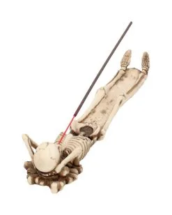 Skelett "Take It Easy" Räucherstäbchenhalter 27cm -Outlet-Horror-Shop skelett take it easy raeucherstaebchenhalter skeleton insence holder gothic deko gothic wohnaccessoire 51017 05