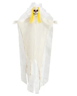Skelettbraut Mit Leuchtendem Totenkopf 105cm -Outlet-Horror-Shop skelettbraut mit leuchtendem totenkopf skeleton bride with blinking skull halloween deko 51743 02