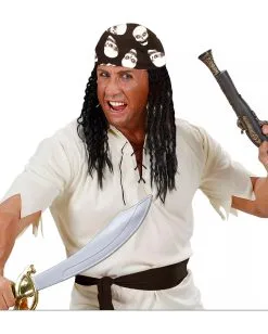 Skull Bandana Kopftuch -Outlet-Horror-Shop skull bandana kopftuch piratenkopftuch rocker kostuem zubehoer seeraeuber tuch 17215 003