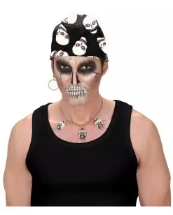 Skull Bandana Kopftuch -Outlet-Horror-Shop skull bandana kopftuch piratenkopftuch rocker kostuem zubehoer seeraeuber tuch 17215 004