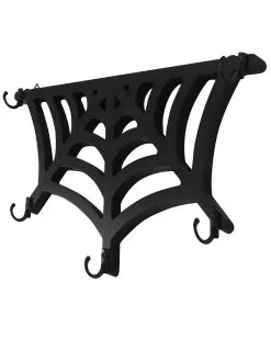 Spinnennetz Schlüsselbrett Mit Haken 30cm -Outlet-Horror-Shop spinnennetz schluesselbrett spinnweben schluesselbrett spiderweb key hook gothic wohnaccessoire 54772 02