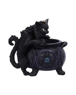 Spite's Hexenkessel Backflow Räucherkegelhalter 11 Spite's Hexenkessel Backflow Räucherkegelhalter -Outlet-Horror-Shop spites hexenkessel raeucherkegelhalter gothic und halloween wohnungsdeko cat with cauldron backflow incense burner 51792 4