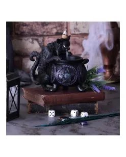 Spite's Hexenkessel Backflow Räucherkegelhalter 15 Spite's Hexenkessel Backflow Räucherkegelhalter -Outlet-Horror-Shop spites hexenkessel raeucherkegelhalter gothic und halloween wohnungsdeko cat with cauldron backflow incense burner 51792 5