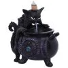 Spite's Hexenkessel Backflow Räucherkegelhalter -Outlet-Horror-Shop spites hexenkessel raeucherkegelhalter gothic und halloween wohnungsdeko cat with cauldron backflow incense burner 51792 7