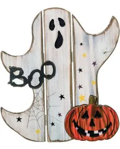 Spooky Halloween Geist Holz Deko Aufsteller