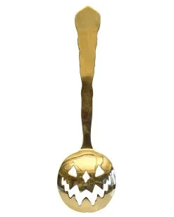 Spooky Pumpkin Teelöffel Gold -Outlet-Horror-Shop sppoky pumpkin teeloeffel gold haunted hallows pumpkin teaspoon halloween und gothic deko und geschenkartikel 50817 02
