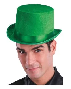 St. Patricks Day Samt Zylinder -Outlet-Horror-Shop st patricks day zylinder gruener samt zylinder faschingshut bild2 28280