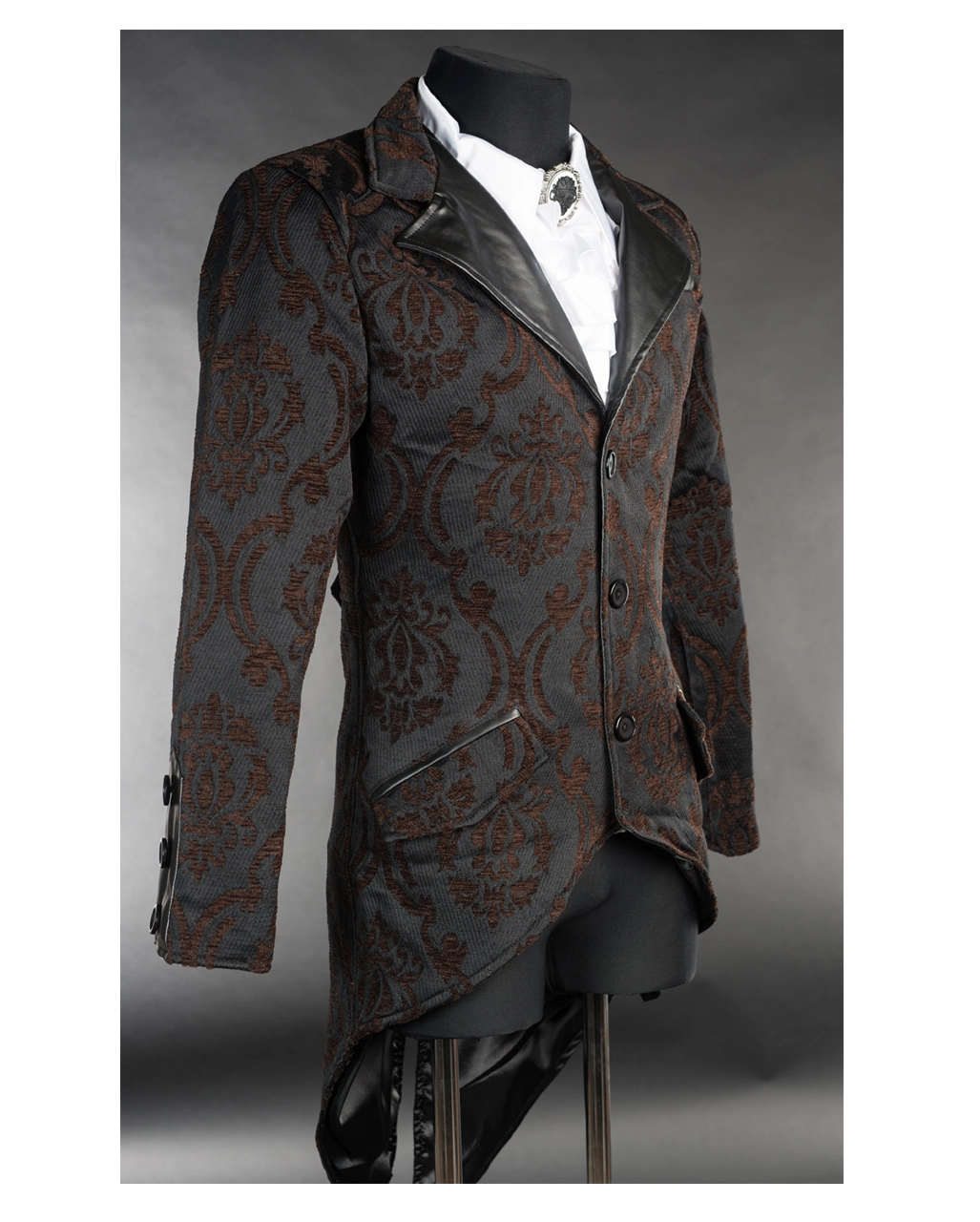 Steampunk Brokat Jacket Mit Schwalbenschwanz 5 Steampunk Brokat Jacket Mit Schwalbenschwanz – Bild 3