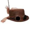 Steampunk Hut Mit Goggles Braun -Outlet-Horror-Shop steampunk hut mit goggles braun steampunk kostuem zubehoer steampunk hat brown 35612