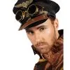 Steampunk Schirmmütze Mit Brille -Outlet-Horror-Shop steampunk schirmmuetze mit brille steampunk hat w googles kostuemzubehoer 38627 01