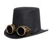Steampunk Zylinder Mit Brille 1 Steampunk Zylinder Mit Brille -Outlet-Horror-Shop steampunk zylinder mit brille schwarz steampunk zylinder halloween und faschings huete kostuem zubehoer 28717