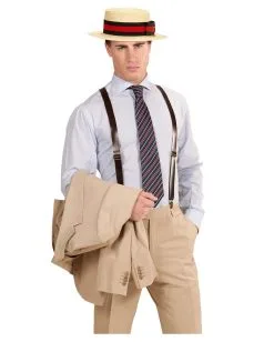 Strohhut Deluxe Mit Hutband 7 Strohhut Deluxe Mit Hutband -Outlet-Horror-Shop strohhut deluxe kreissaege 20er jahre strohhut florentiner stohhut faschingshut 29357 3