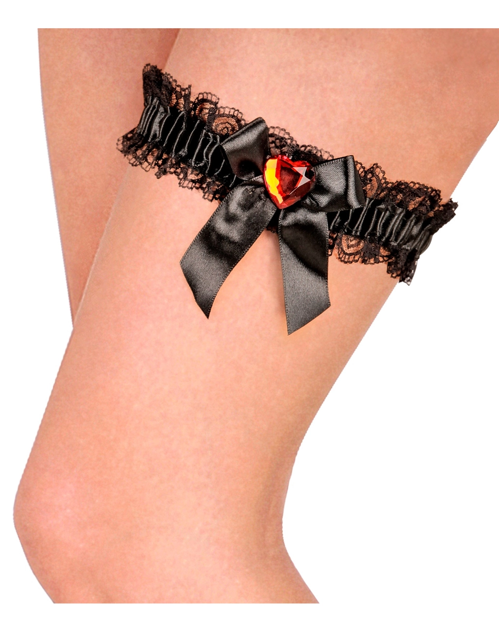 Strumpfband Mit Rotem Herz Als Schmuckstein 4 Strumpfband Mit Rotem Herz Als Schmuckstein – Bild 2