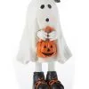 Süße Geist Figur Mit Pumpkin Tasche 13cm -Outlet-Horror-Shop suesse geist figur mit pumpkin tasche 13cm sweet ghost figure with pumpkin bag trick or treat halloween figur 53708