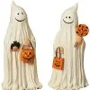 Süßer Geist Mit Trick Or Treat Körbchen 24cm -Outlet-Horror-Shop suesser geist mit trick or treat koerbchen 24cm halloween ghost figurine halloween geist figur 54274