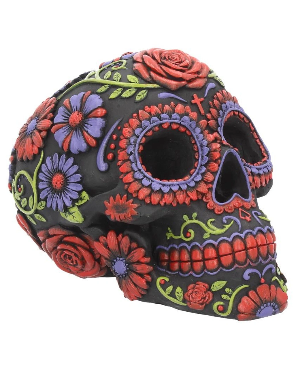 Sugar Skull Mit Blüten Ornament 3 Sugar Skull Mit Blüten Ornament
