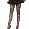 Sugar Skull Netzstrumpfhose -Outlet-Horror-Shop sugar skull netzstrumpfhose halloween kostuem zubehoer 27698