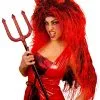 Teufelsweib Perücke 1 Teufelsweib Perücke -Outlet-Horror-Shop teufelsweib peruecke mit hoerner langhaarige teufelin peruecke 17149 01