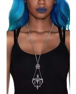 KILLSTAR Todeskuss Fläschen Halskette -Outlet-Horror-Shop todeskuss flaeschen halskette killstar kiss of death vial necklace gothic schmuck gothic accessoire 51398 02