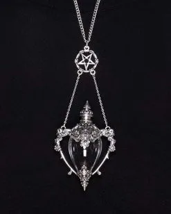 KILLSTAR Todeskuss Fläschen Halskette -Outlet-Horror-Shop todeskuss flaeschen halskette killstar kiss of death vial necklace gothic schmuck gothic accessoire 51398 03