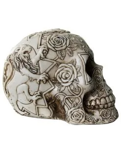 Totenkopf Mit Rosenmuster 5 Totenkopf Mit Rosenmuster -Outlet-Horror-Shop totenkopf mit rosenmuster skull with roses totenschaedel gothic dekoration 27818 2