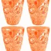 Totenkopf Shotglas 4 Stück -Outlet-Horror-Shop totenkopf shotglas 4 stueck totenschaedel schnapsglaeser halloween skull shots 35995 orange