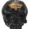 Totenkopf Teelichthalter Mit Totenkopfschwärmer 11cm 1 Totenkopf Teelichthalter Mit Totenkopfschwärmer 11cm -Outlet-Horror-Shop totenkopf teelichthalter mit totenkopfschwaermermotte skull tealight holder with skull moth gothic deko 54751 01