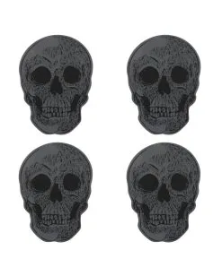 Totenkopf Untersetzer Set 4 St. -Outlet-Horror-Shop totenkopf untersetzer totenschaedel untersetzer skull coasters halloween tischdeko 50706 03