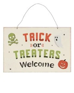 Trick Or Treaters Welcome Schild 20x30cm 7 Trick Or Treaters Welcome Schild 20x30cm -Outlet-Horror-Shop trick or treaters halloween schild trick or treaters halloween sign halloween deko 53119 01