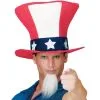 Uncle Sam Zylinderhut Mit Bart -Outlet-Horror-Shop uncle sam zylinder hut mit bart motto party zubehoer 22563