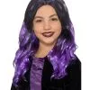 Vampir Kinder Perücke Schwarz-lila 2 Vampir Kinder Perücke Schwarz-lila -Outlet-Horror-Shop vampir kinder peruecke schwarz lila halloween blutsauger frisur fuer kinder kids vampire wig 35839 1
