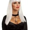 Vampir Glitter Perücke Weiß 1 Vampir Glitter Perücke Weiß -Outlet-Horror-Shop vampir peruecke weiss helle zweitfrisur blutsauger haarsatz untoten frisur lange peruecke graues toupet dracula haarteil glatte kunsthaare 20495